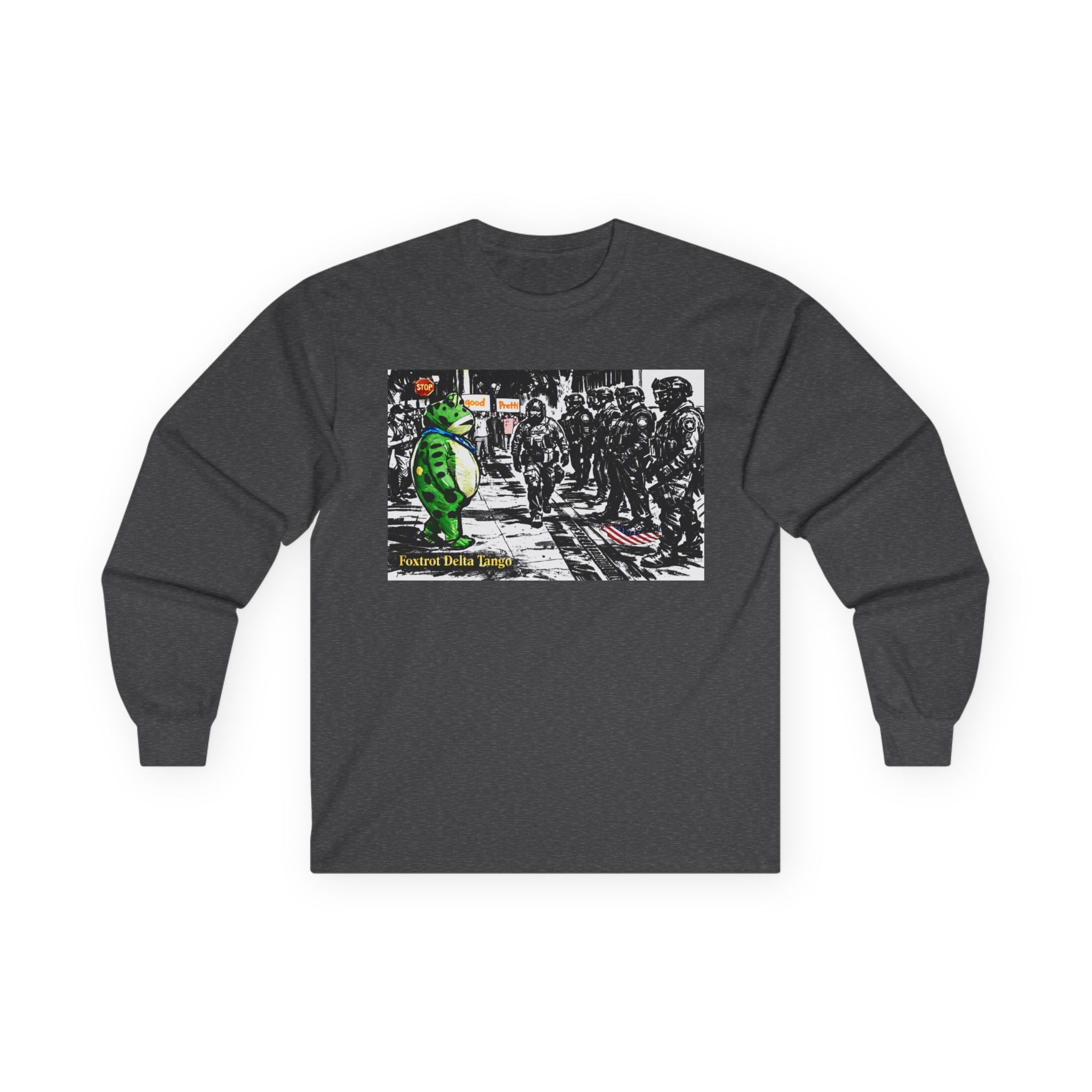 Long Sleeve Tee — Frog Protest Graphic