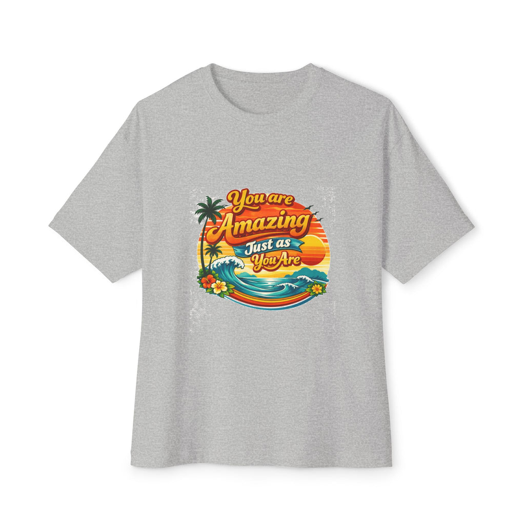 You Are Amazing Just As You Are Tee — Vintage Tropical Sunset Graphic T‑Shirt