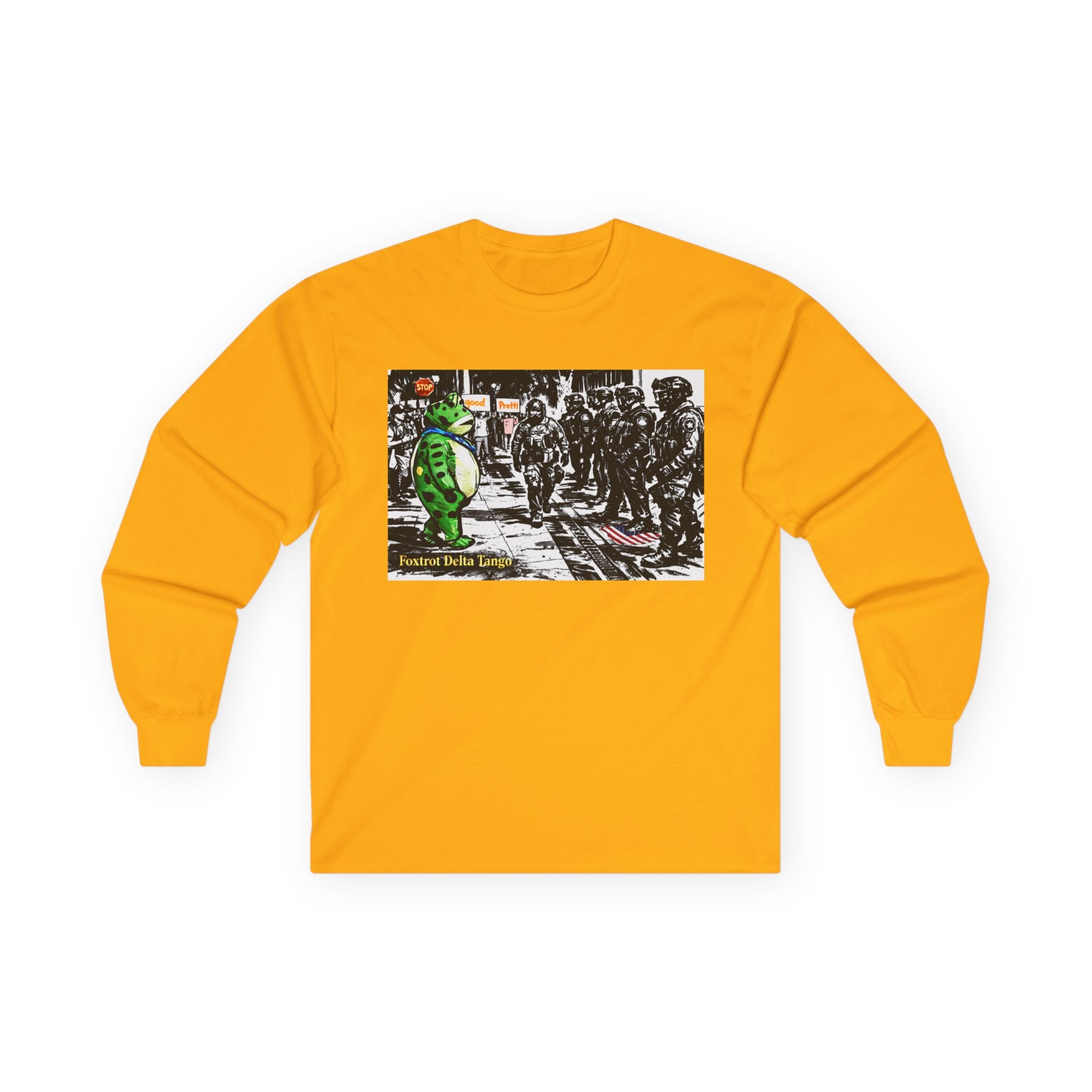 Long Sleeve Tee — Frog Protest Graphic