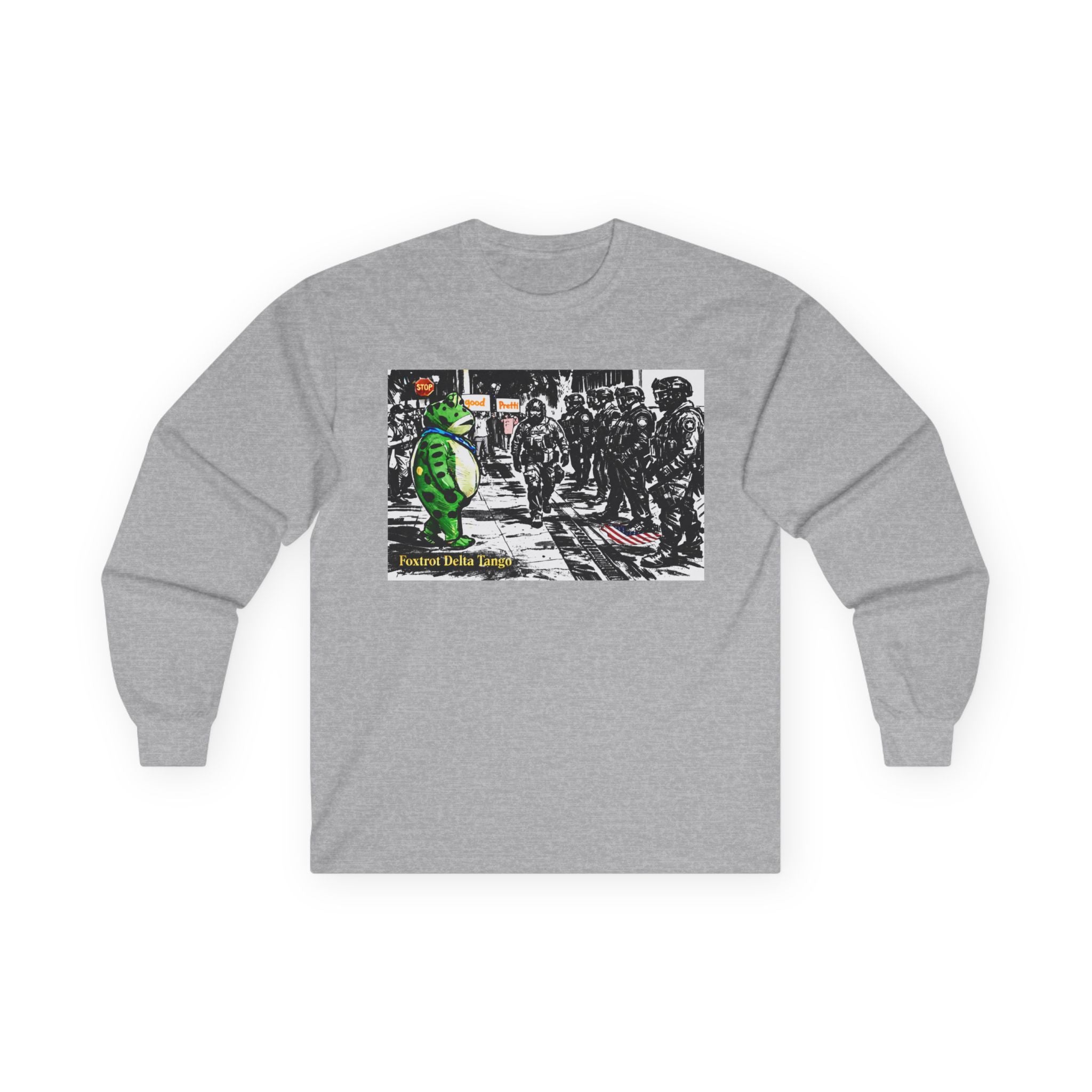Long Sleeve Tee — Frog Protest Graphic