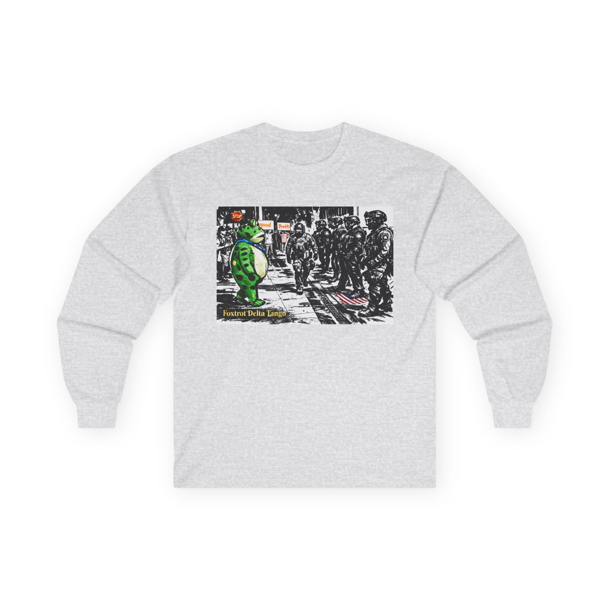 Long Sleeve Tee — Frog Protest Graphic