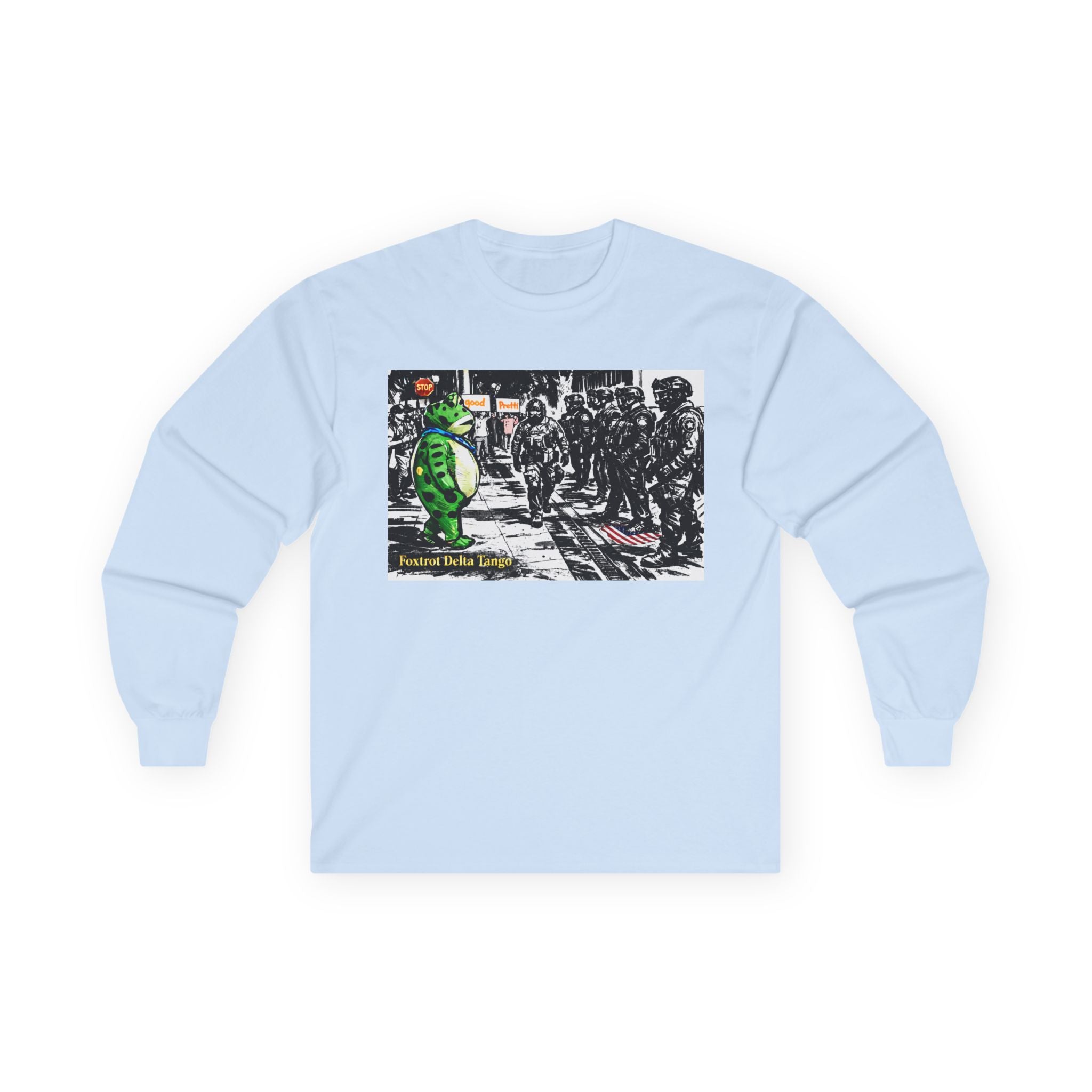 Long Sleeve Tee — Frog Protest Graphic