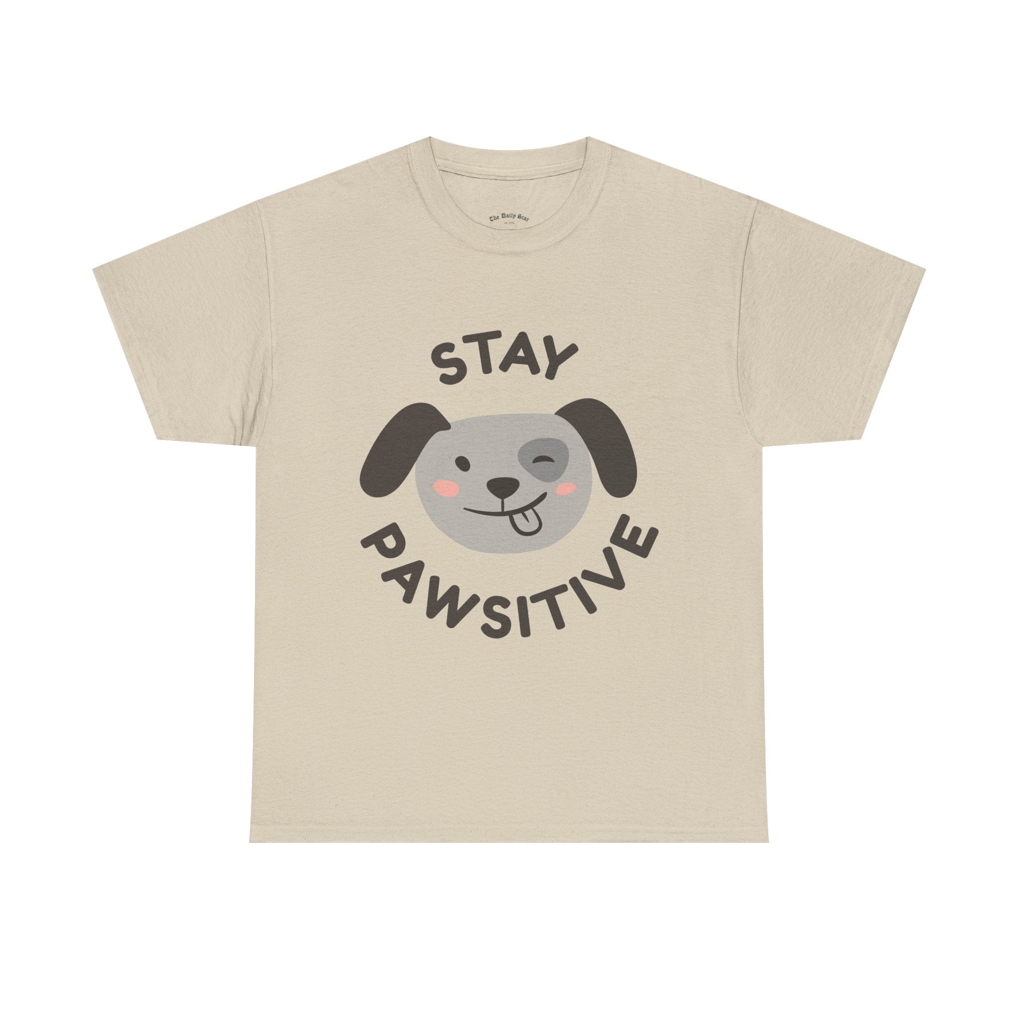 Stay Pawsitive dog face T-Shirt Cute puppy graphic tee
