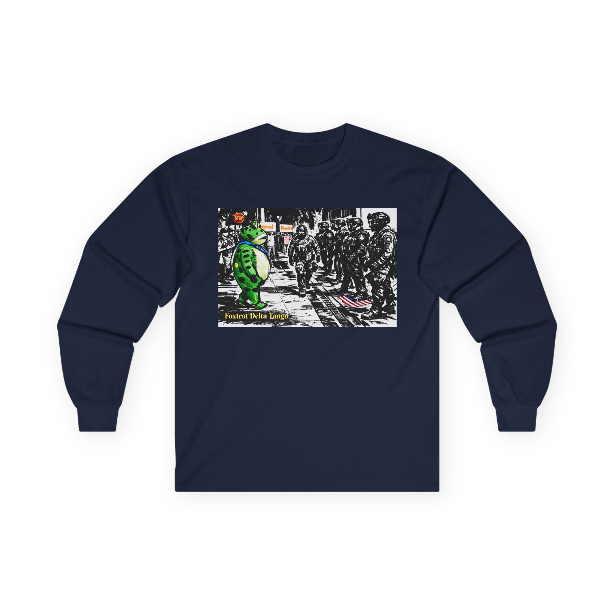 Long Sleeve Tee — Frog Protest Graphic
