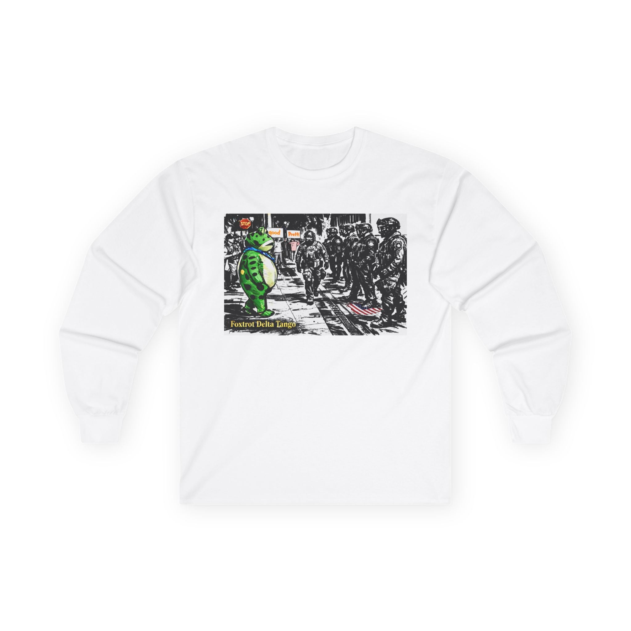 Long Sleeve Tee — Frog Protest Graphic