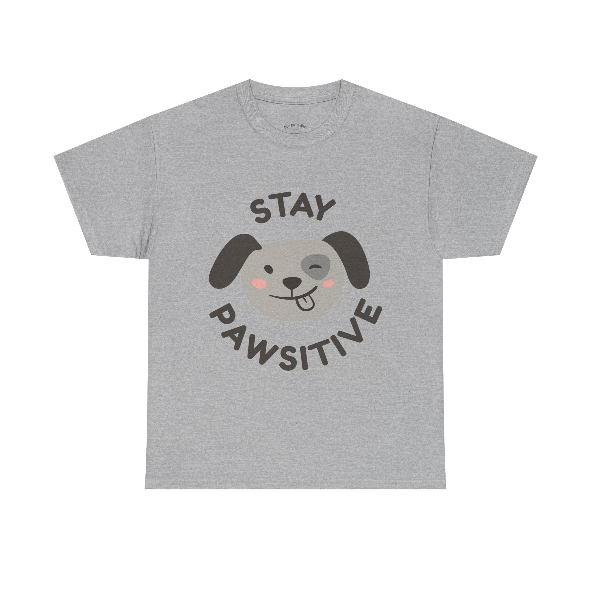 Stay Pawsitive dog face T-Shirt Cute puppy graphic tee