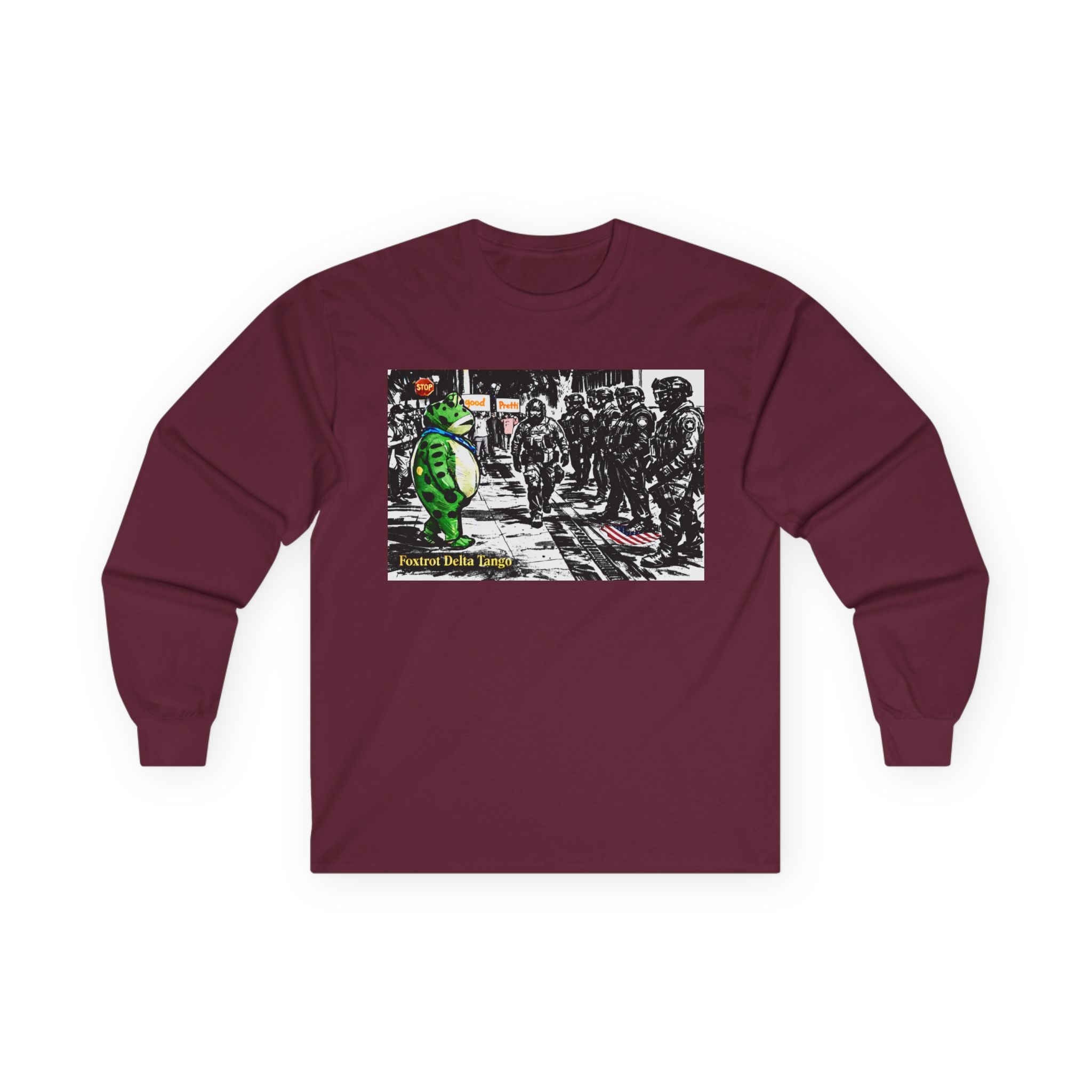 Long Sleeve Tee — Frog Protest Graphic