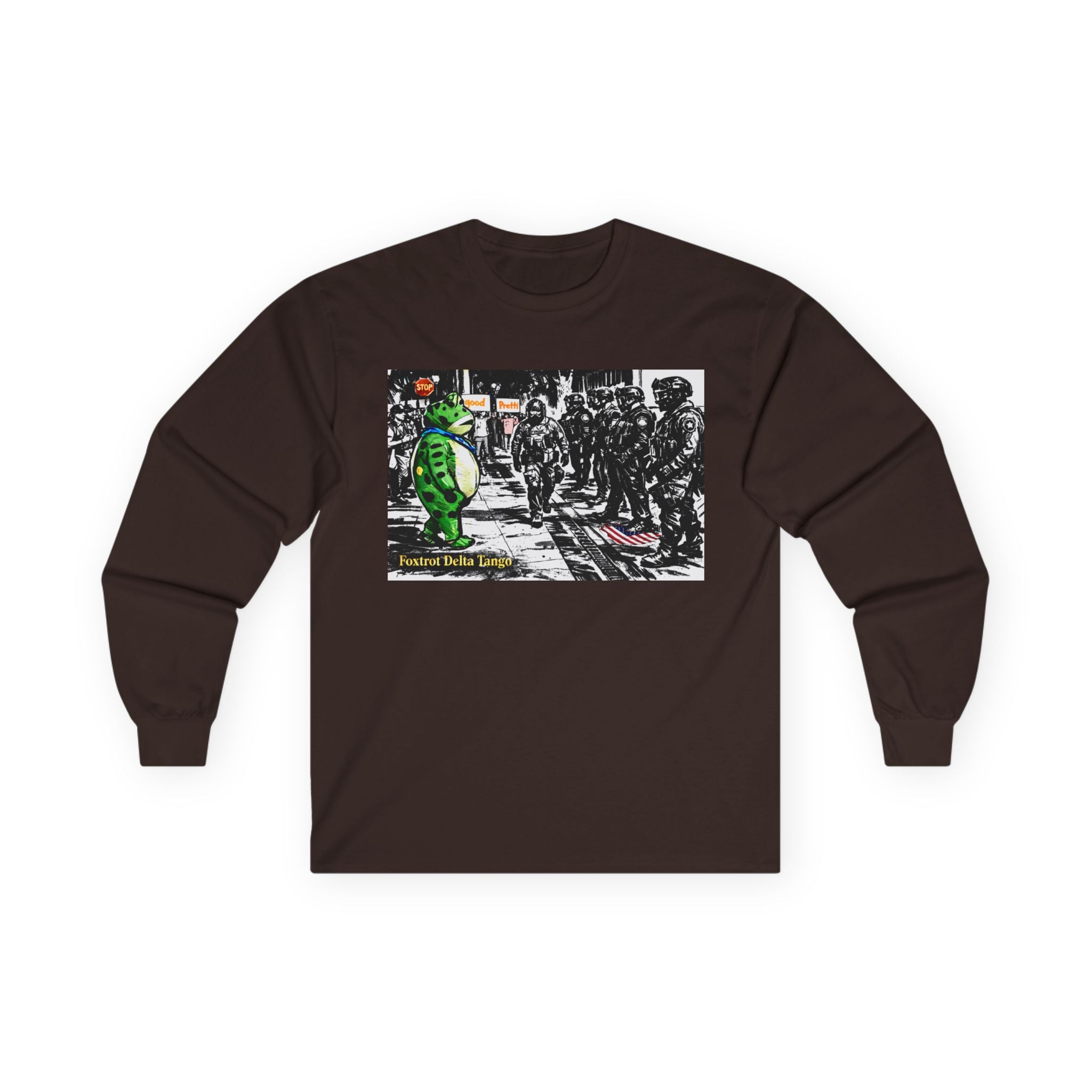 Long Sleeve Tee — Frog Protest Graphic