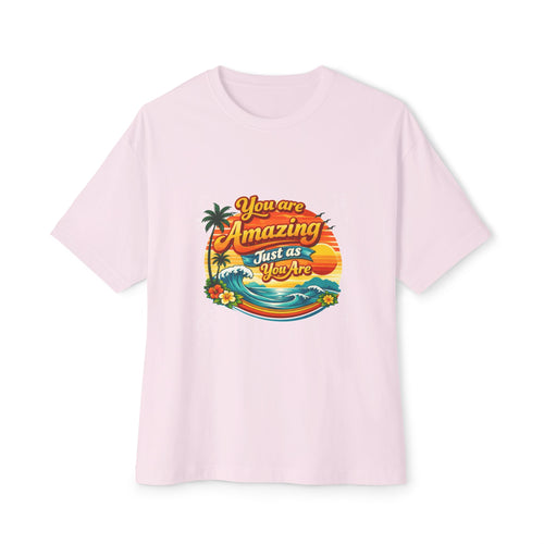 You Are Amazing Just As You Are Tee — Vintage Tropical Sunset Graphic T‑Shirt