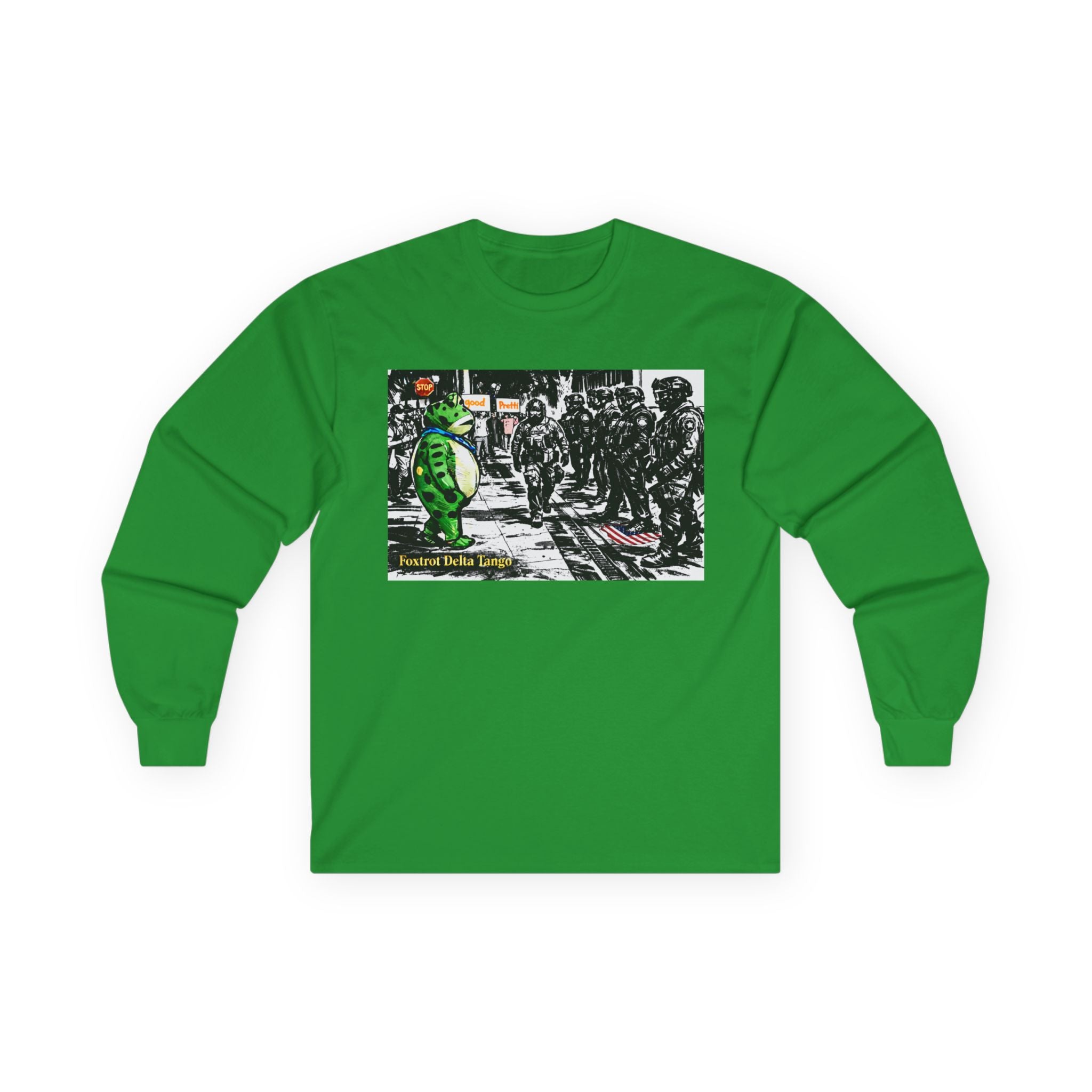 Long Sleeve Tee — Frog Protest Graphic