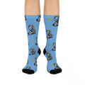 Cushioned Crew Socks Be Good Statue Pattern blue
