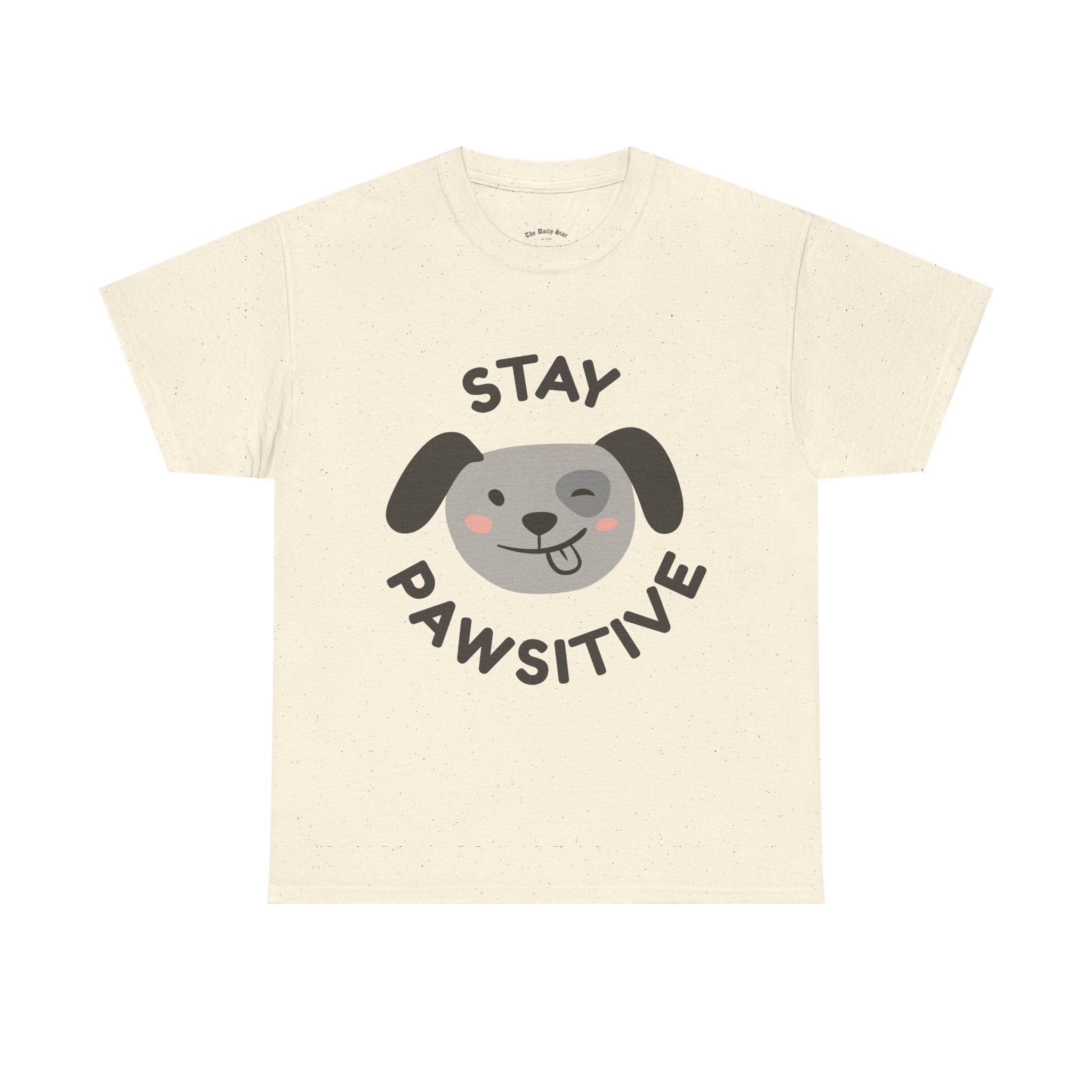 Stay Pawsitive dog face T-Shirt Cute puppy graphic tee