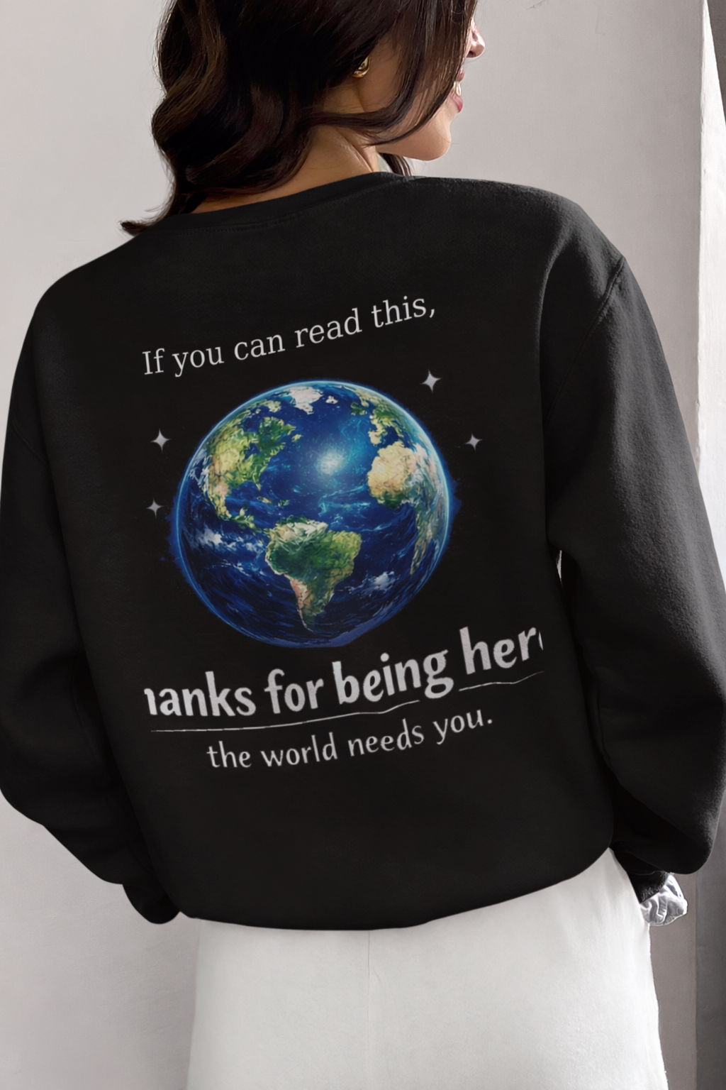 Classic Crewneck Sweatshirt Everyday Casual Pullover with affirmation