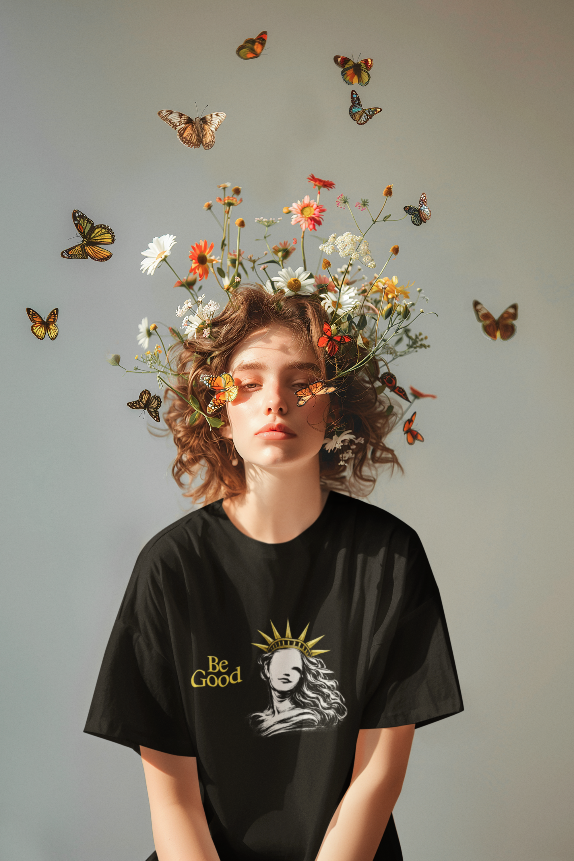 Be Good Vintage Statue of Liberty Inspirational Retro Graphic TShirt